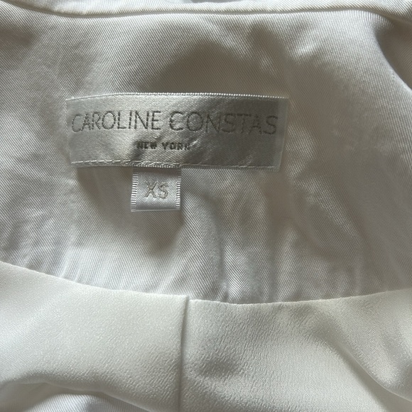 CAROLINE CONSTAS Ruffle Blazer Dress Split Ruffle Sleeve White Revolve Sz XS - Picture 12 of 16